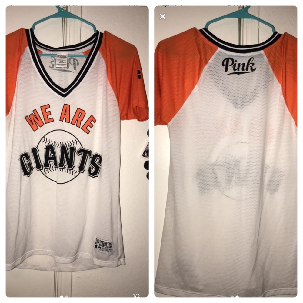 Pink VS brand Giants jersey shirt